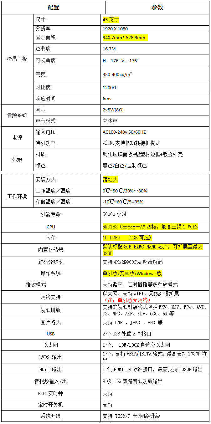 常规圆弧立式广告机